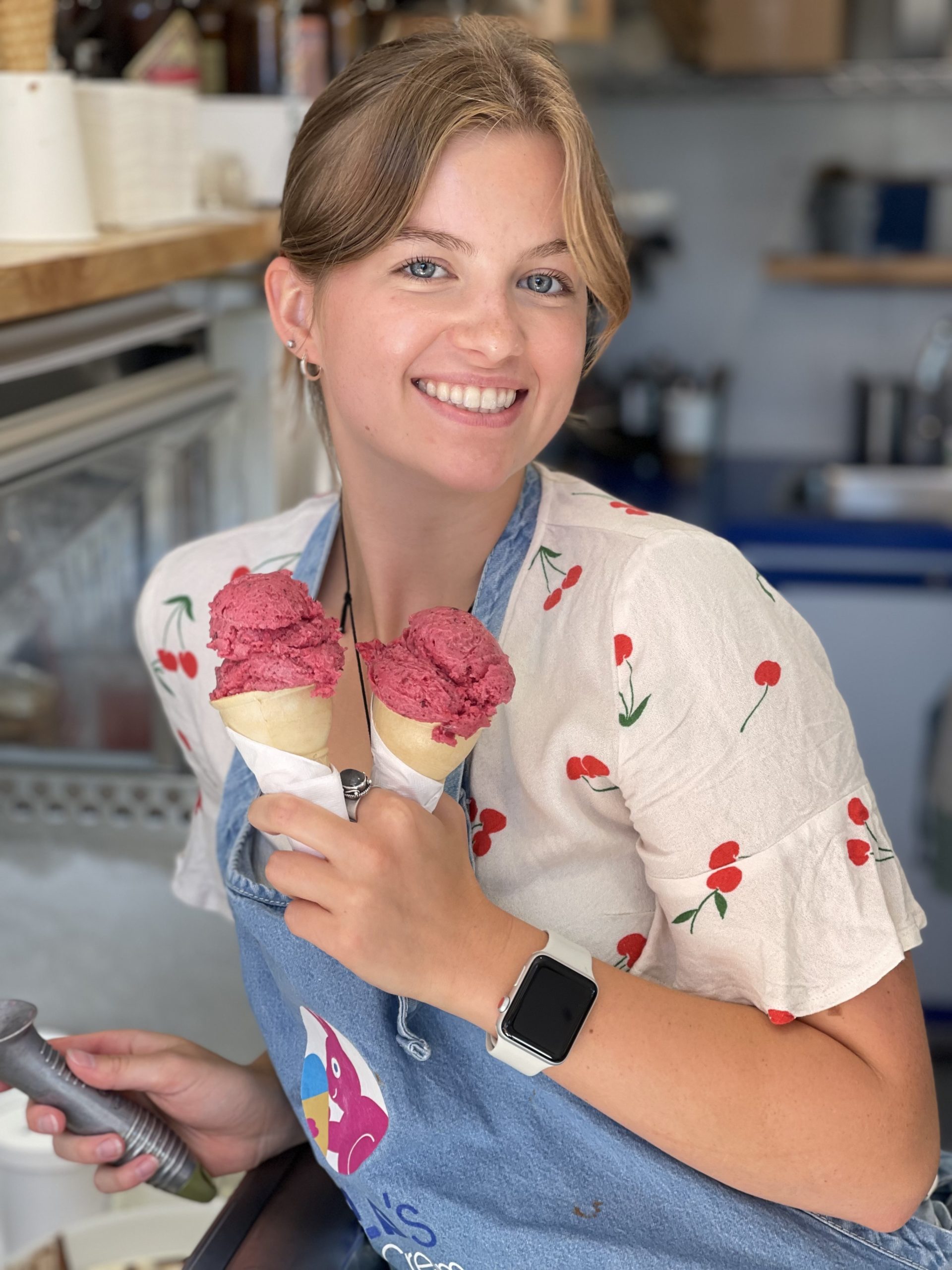 Raspberry Ice Cream Cones